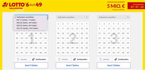 LOTTO mit System – LOTTO Vollsystemschein online spielen.